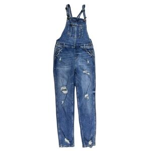 Sneakpeek Denim Blue Overalls Women’s Casual Pockets Adjustable Straps Sz S EUC
